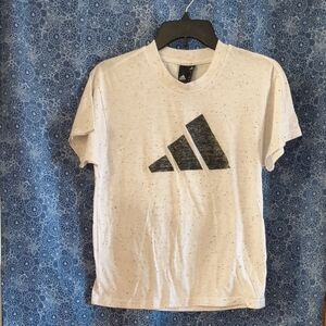 Adidas White Speckled Short Sleeve Tee